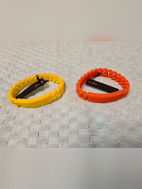 Marc By Marc Jacobs Silicone Chain Bracelet Set Yellow & Orange